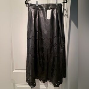 NWT Milly Elegant Black Eyelet Midi Skirt